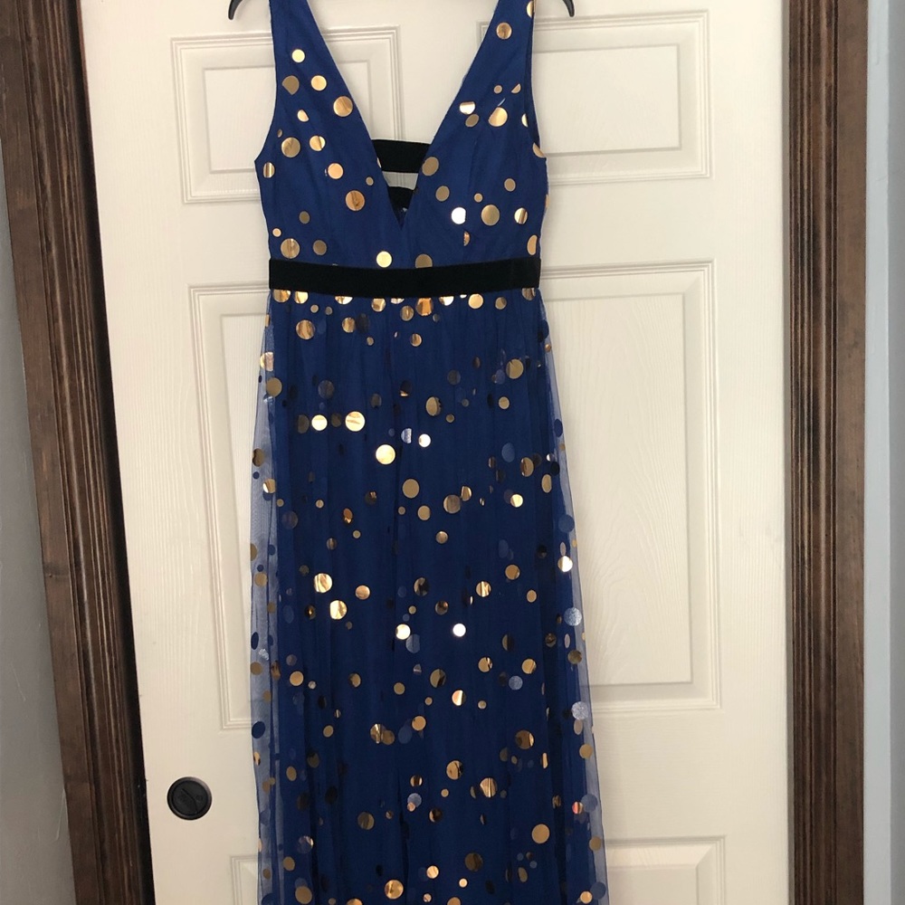 Quirky gold polka dot formal gown